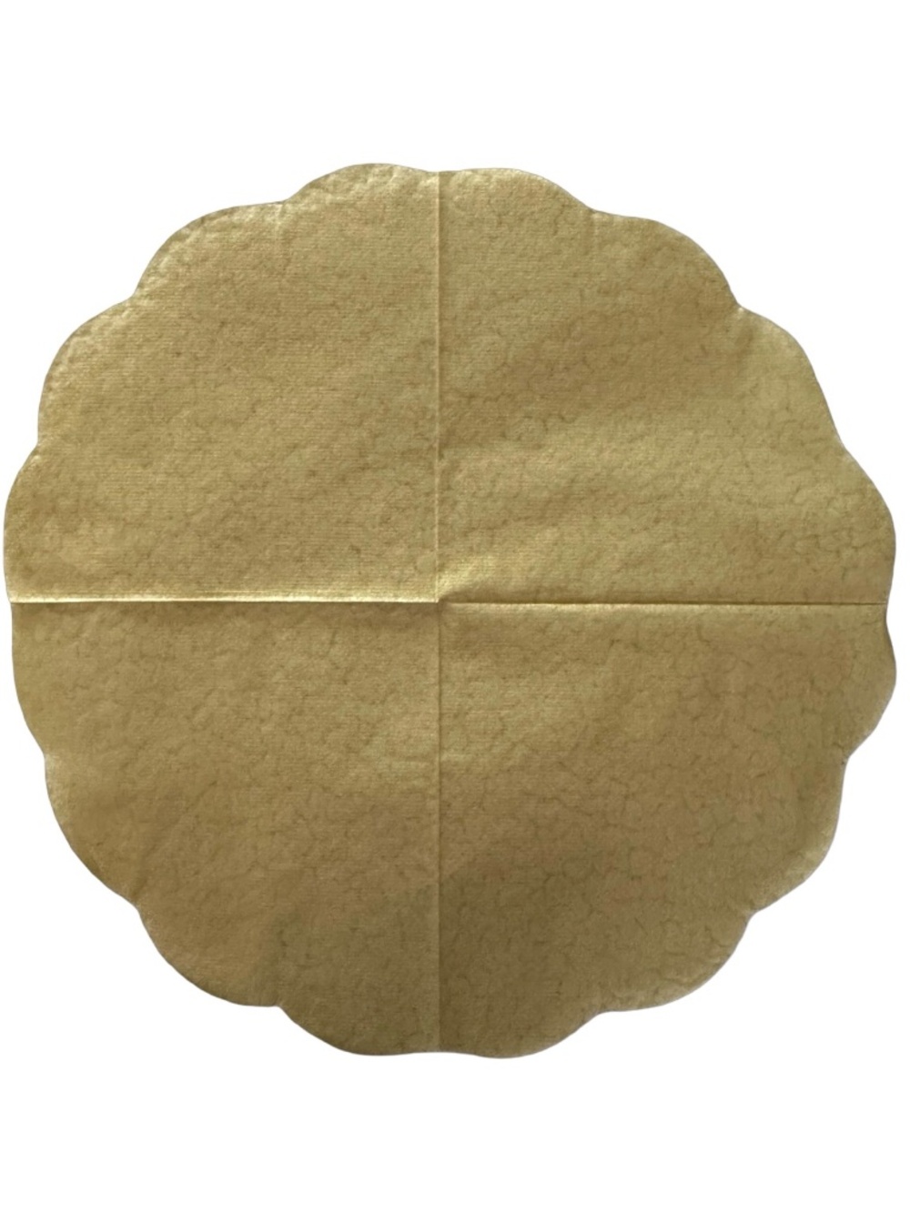 FREUND-MAYER Vintage Golden Rice Paper Napkins (lot of 20) Scalloped Fan